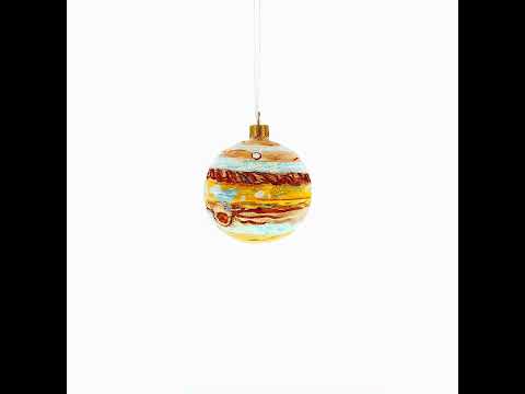 Jupiter Hand Painted Glass Ball Christmas Ornament 3.25 Inches