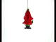 Santa Fishing Blown Glass Christmas Ornament