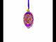 Purple Geometric Ukrainian Egg Glass Christmas Ornament 4 Inches