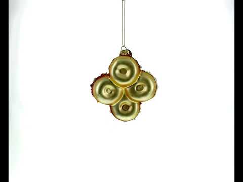 Festively Decorated Donuts Blown Glass Christmas Ornament