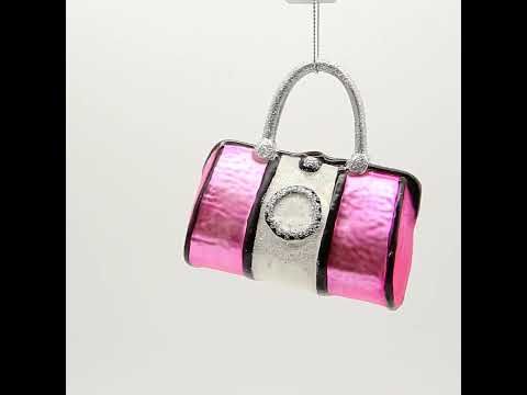 Stylish Pink Handbag Blown Glass Christmas Ornament