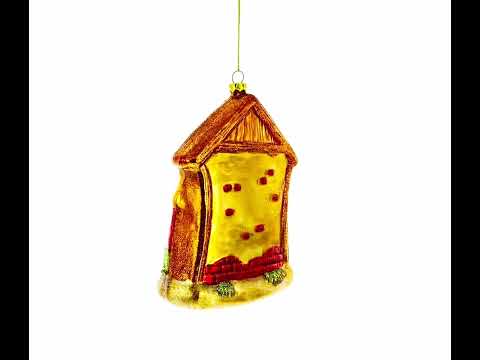 Large Nativity Scene Blown Glass Christmas Ornament