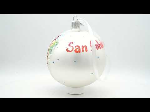 River Walk in San Antonio, Texas, USA Glass Ball Christmas Ornament 4 Inches