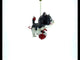 Playful Cat Entangled with Yarn Ball Blown Glass Christmas Ornament