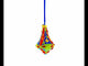 Kaleidoscope Glass Bell Finial Christmas Ornament