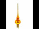 Matte Orange with Sparkling Top Mouth Blown Glass Christmas Tree Topper 11 Inches