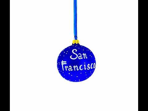 San Francisco, California Glass Ball Christmas Ornament 4 Inches