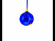 Starry Skyline: Leo Zodiac Sign Blue Blown Glass Ball Christmas Ornament 3.25 Inches