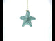 Blue Shiny Star "Piece" Blown Glass Christmas Ornament