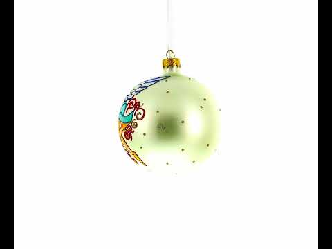 Cupid Aiming Love Arrow Glass Ball Christmas Ornament 4 Inches