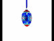 Blue Petals Flower Glass Egg Ornament 4 Inches