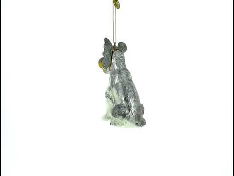 Charming Schnauzer Blown Glass Christmas Ornament