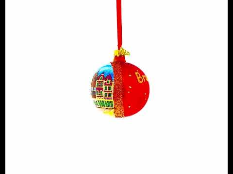 Markt of Bruges, Belgium Glass Ball Christmas Ornament 3.25 Inches