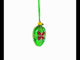 Emerald Green with Red and Gold Floral Mini Glass Egg Ornament 2.9 Inches