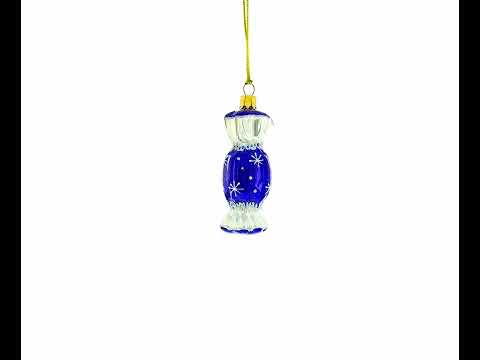 Blue Candy Mini Glass Christmas Ornament