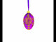 Golden Swirls on Purple Glass Egg Ornament 4 Inches