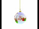 Santa and Reindeer Blown Glass Ball Christmas Ornament 4 Inches