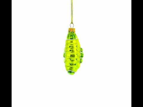 Orange Caterpillar Mini Glass Christmas Ornament