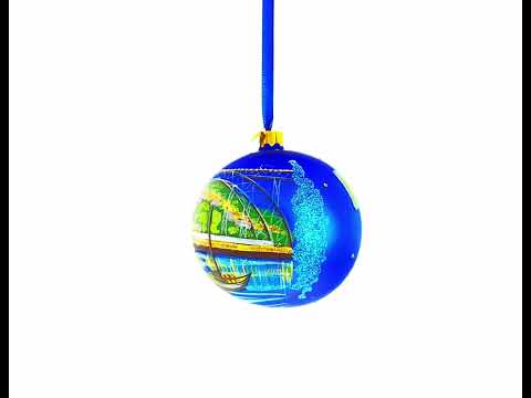 Dom Luis I Bridge, Porto, Portugal Glass Ball Christmas Ornament 4 Inches