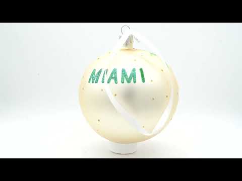 Adorno navideño con bola de cristal de South Beach, Miami, Florida, EE. UU., 4 pulgadas