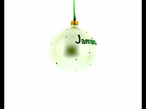 Flag of Jamaica Blown Glass Ball Christmas Ornament 4 Inches