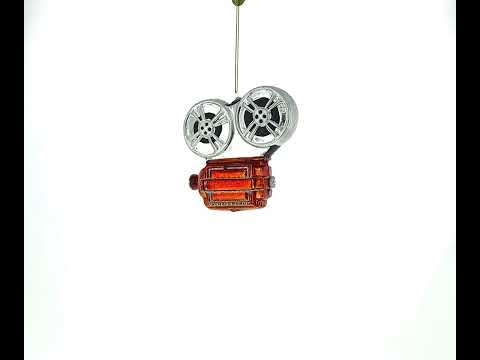 Nostalgic Camera Retro Movie Player Glass Christmas Ornament