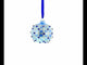 Blue Jewels and Check Pattern Necklace Design Glass Ball Christmas Ornament 3.25 Inches