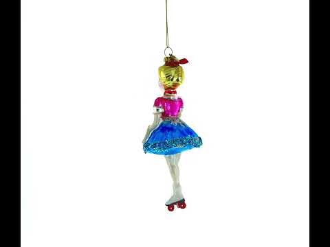 Waitress Carrying Food Blown Glass Christmas Ornament