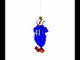 Snowman Playing Football Blown Glass Christmas Ornament