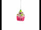 Cupcake/Muffin Blown Glass Christmas Ornament