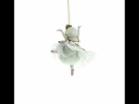 Snow Girl Ballerina Blown Glass Christmas Ornament