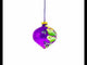 Floral and Bird Design Purple Teardrop Glass Christmas Ornament