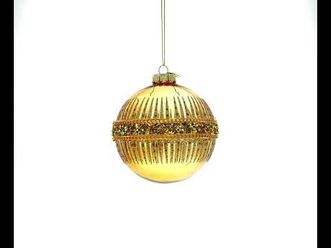 Glittering Gold Blown Glass Christmas Ornament