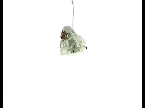 Sheep Family Blown Glass Christmas Ornament