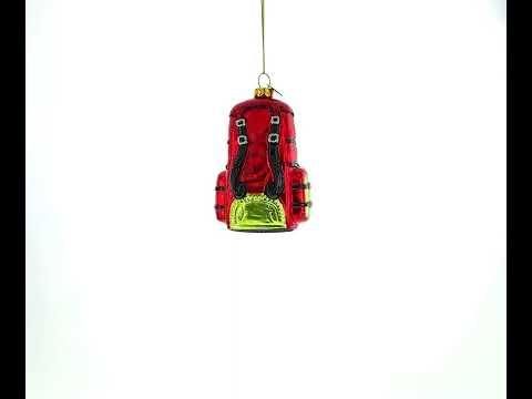 Adventurous Hiking/Camping Travel Backpack - Blown Glass Christmas Ornament