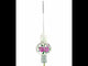 Pink Flowers Bouquet on Silver Mouth Blown Glass Christmas Tree Topper 11 Inches