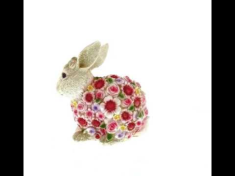 Floral-Embraced Bunny: Enchanting Springtime Figurine