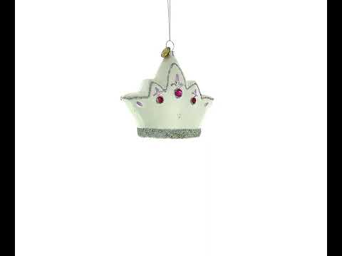 Princess Crown Blown Glass Christmas Ornament