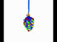 Shiny Blue with Red Berry and Green Leaf Accents Mini Glass Egg Ornament 2.9 Inches