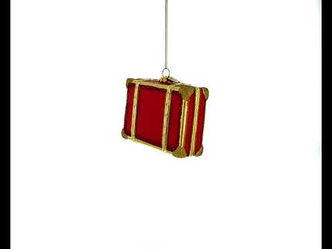 Well-Traveled Suitcase Blown Glass Christmas Ornament