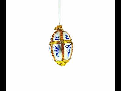 1899 Kelch 12 Panel Royal Egg Glass Ornament 4 Inches