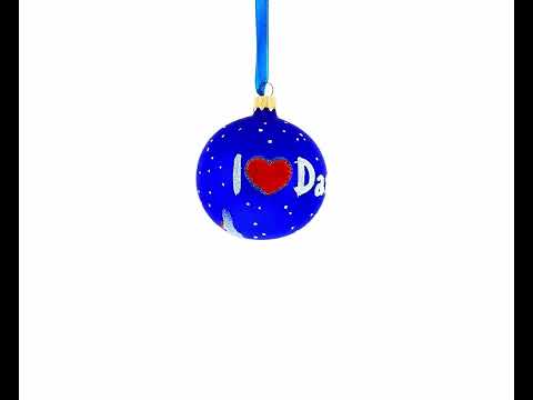 I Love Dancing Blown Glass Ball Christmas Ornament 3.25 Inches