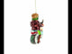 Fashionable Frog Riding Motorcycle Glass Christmas Ornament