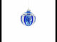 Blue Leaves Blown Glass Ball Christmas Ornament 3.25 Inches