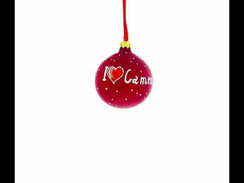 Video Gamer Blown Glass Ball Christmas Ornament 3.25 Inches