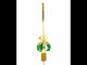 Lily of the Valley Flowers on Beige Mouth Blown Glass Christmas Tree Topper 11 Inches