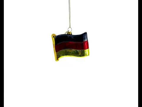 Bandera ondeante de Alemania - Adorno navideño de vidrio soplado