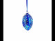 Blue Paisley Glass Egg Christmas Ornament 4 Inches