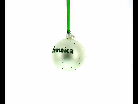 Flag of Jamaica Glass Ball Christmas Ornament 3.25 Inches