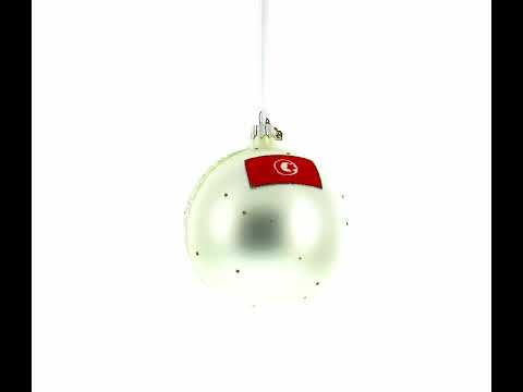 Beach at Hammamet, Tunisia Glass Ball Christmas Ornament 4 Inches